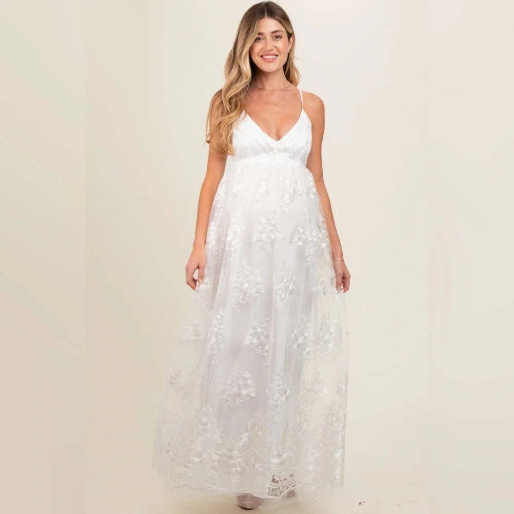 Pinkblush lace overlay maxi dress nwot